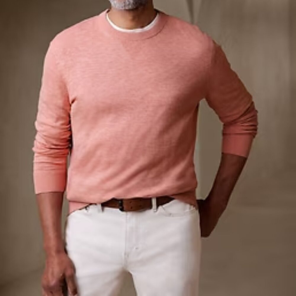 Banana Republic Organic Slub Cotton Crewneck Sweater Size XL Tall
